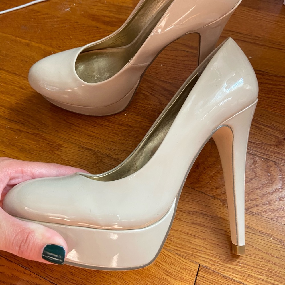 Guess nude platform heels
